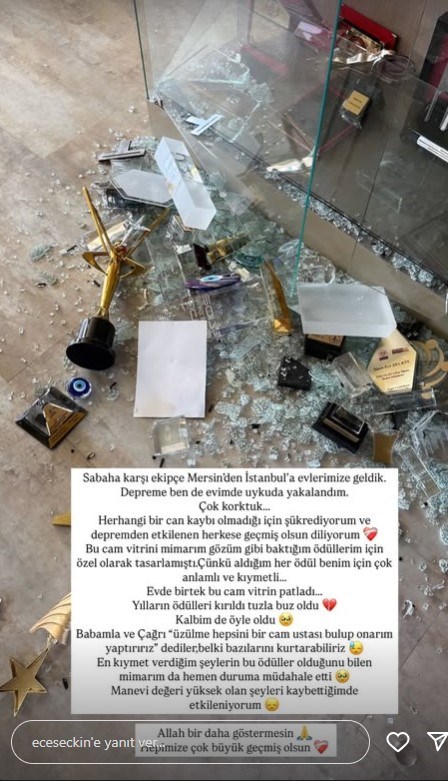 Ece Seçkin depreme uykuda yakalandı: “Yılların ödülleri kırıldı, tuzla buz oldu”