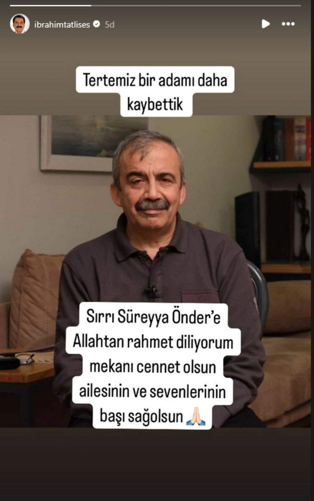 Ünlü isimlerden Sırrı Süreyya Önder’e veda: Çok erken gittin abi