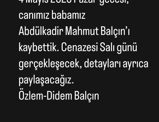 Didem Balçın’ın acı günü