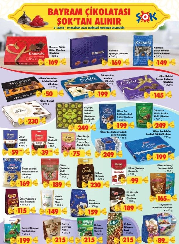 ŞOK aktüel 21 Mayıs – 10 Haziran: ŞOK marketlerde bayram havası! ŞOK aktüel ürünler kataloğunda bu hafta; Bayrak şeker/çikolata çeşitleri, Marmara kolonyası, Salça ve et kıyma makinesi…