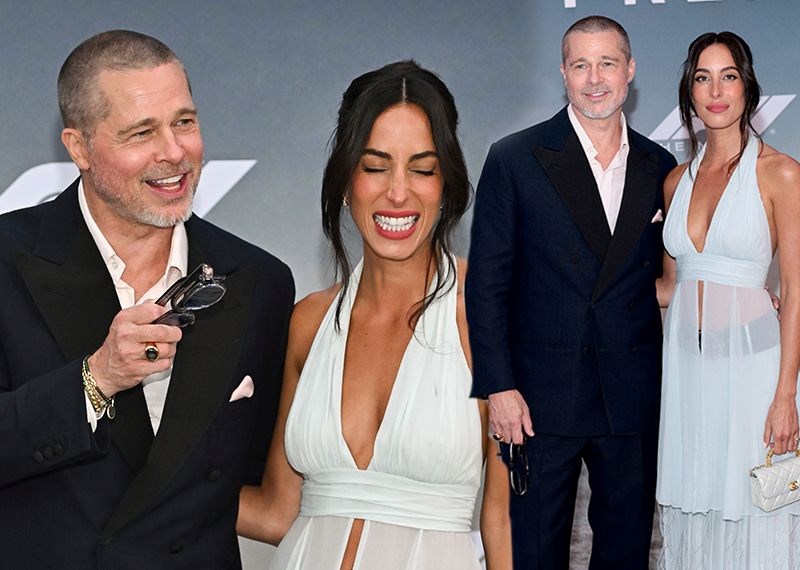Brad Pitt yeni filminin galasında sevgilisiyle el ele poz verdi
