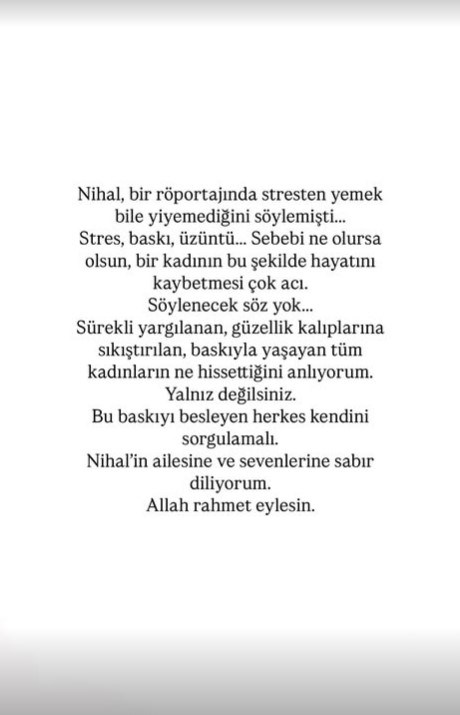 Hadise’den Nihal Candan paylaşımı: “Yalnız değilsiniz”