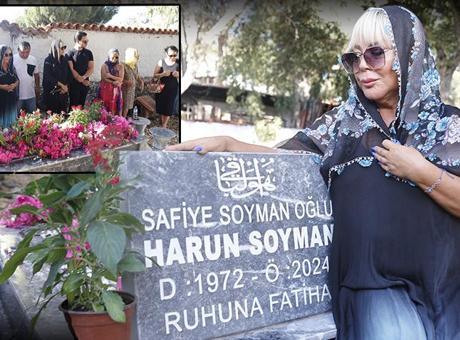 Safiye Soyman vefat eden oğlu Harun Akaröz’ün kabri başında: Dualarla andı