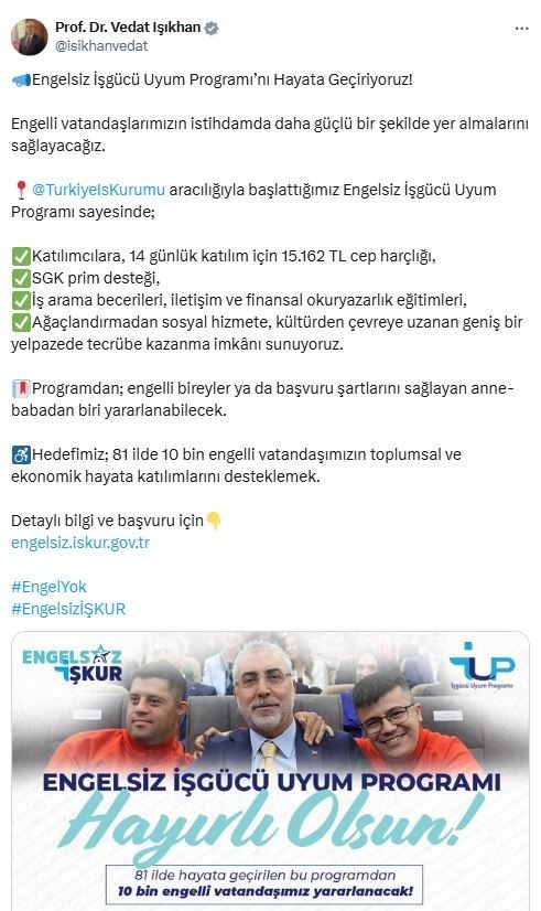 “Engelsiz İşgücü Uyum Programı” hayata geçirildi: Engelsiz İUP başvurusu nasıl yapılır?